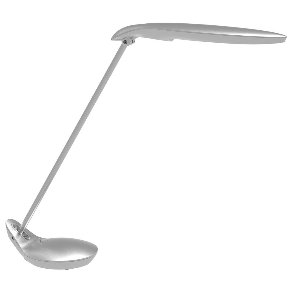 Lampe de bureau LED Alba - bras double articul - gris mtal