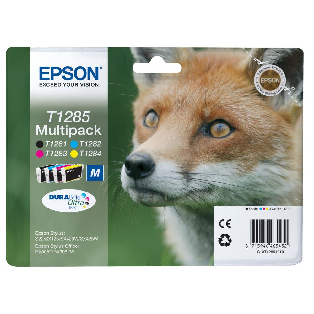 Cartouches pour imprimantes - Epson fox multipack "renard" (t1285) - encre durabrite ultra n, c, m, j