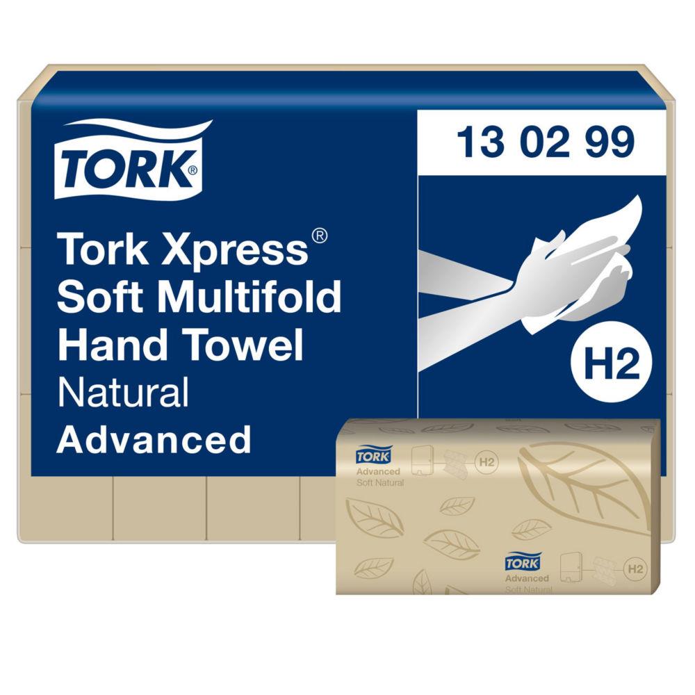 Essuie-mains recycl Tork Xpress H2 enchevtrs double paisseur gaufr Naturel - lot de 21 rouleaux