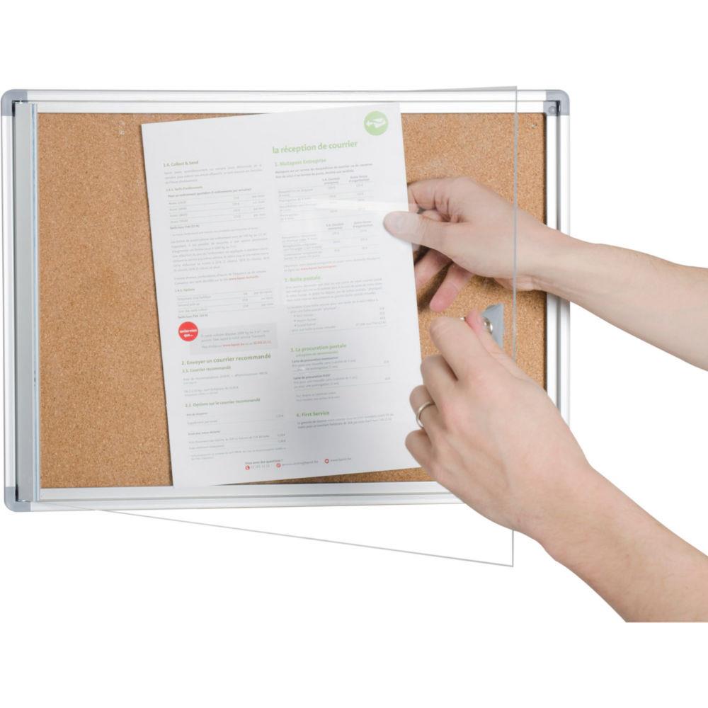 Vitrine d'intrieur Planorga NF Homa 6 feuilles A4 - Cadre alu - Fond Lige