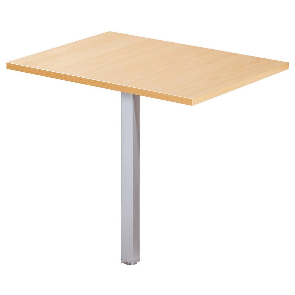 Extension rectangle Tempo - L 80 x 60 cm h�tre - pied tube carr� aluminium