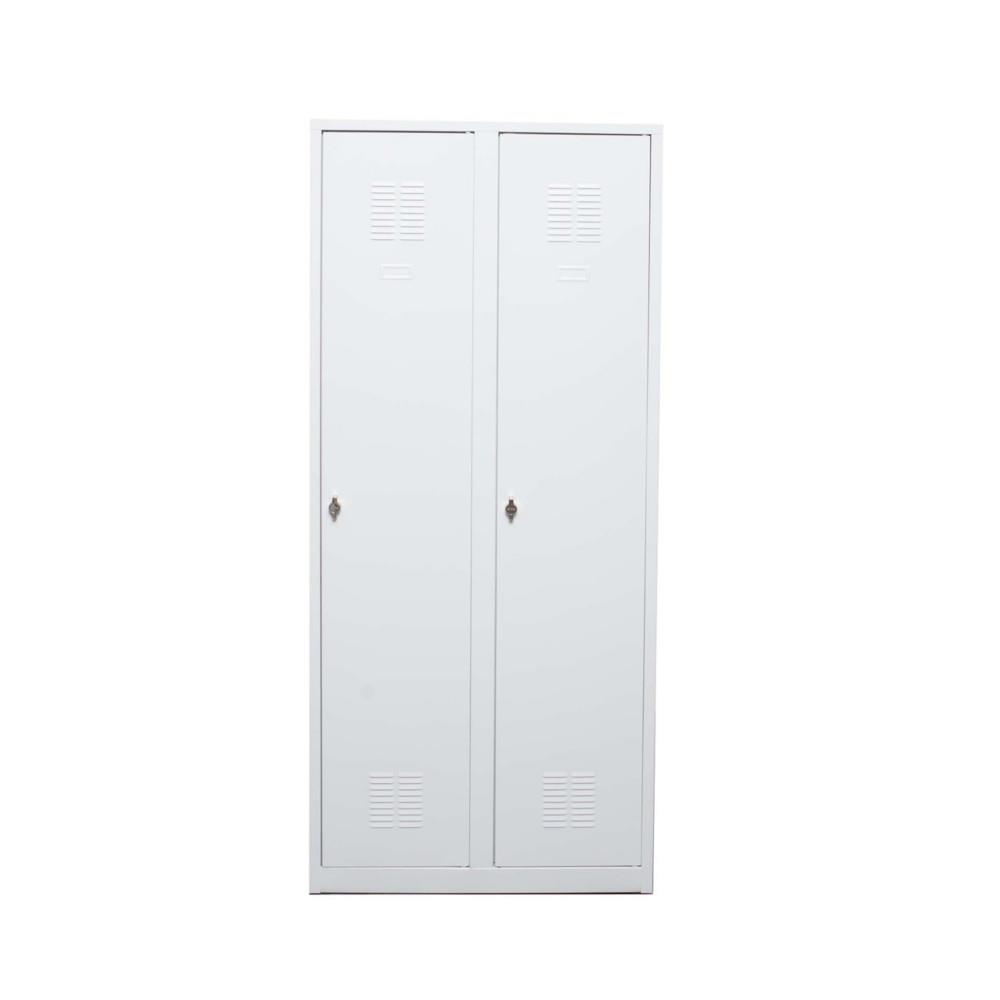 Vestiaire m�tal monobloc Primo Iso industrie salissante 2 colonnes L 80 cm - Gris