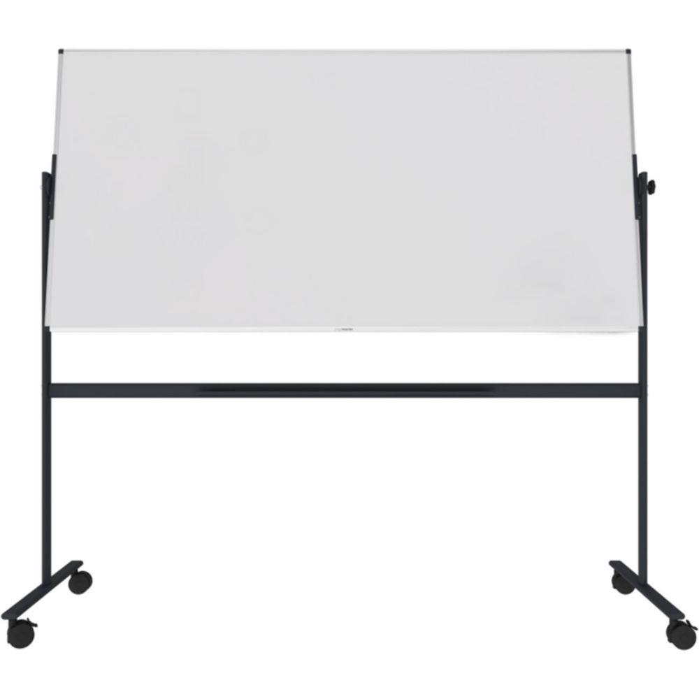 Tableau blanc mobile double face rotatif Legamaster Unit - Surface magntique - Cadre Aluminium - L.200 x H.100 cm