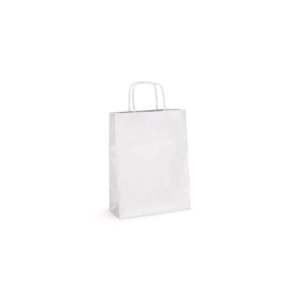 Sac kraft  poignes torsades RAJA l.30 x H.40,2 x soufflet 13 cm - Blanc - Lot de 250