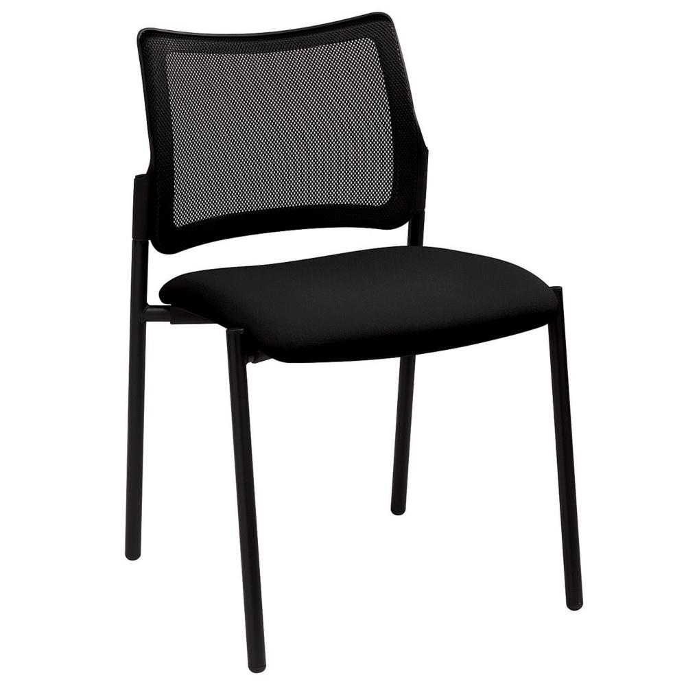 Chaise visiteur Magellan - maille filet, tissu - noir