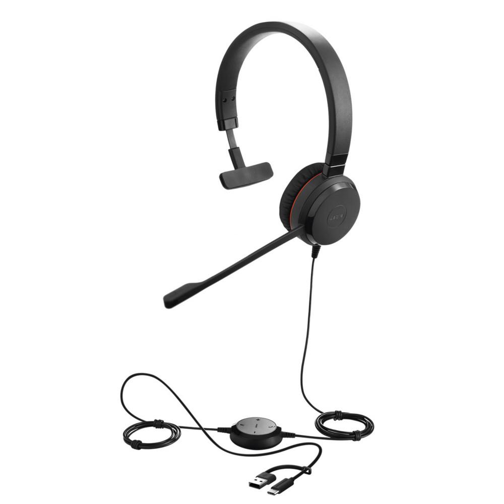 30 Evolve Jabra II Jabra MS Mono Casque filaire USB-C / USB-A et jack