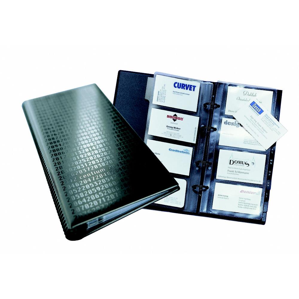 Reliure � anneaux pour cartes de visites Durable Visifix Centium - 25 pochettes pour 200 cartes - noir
