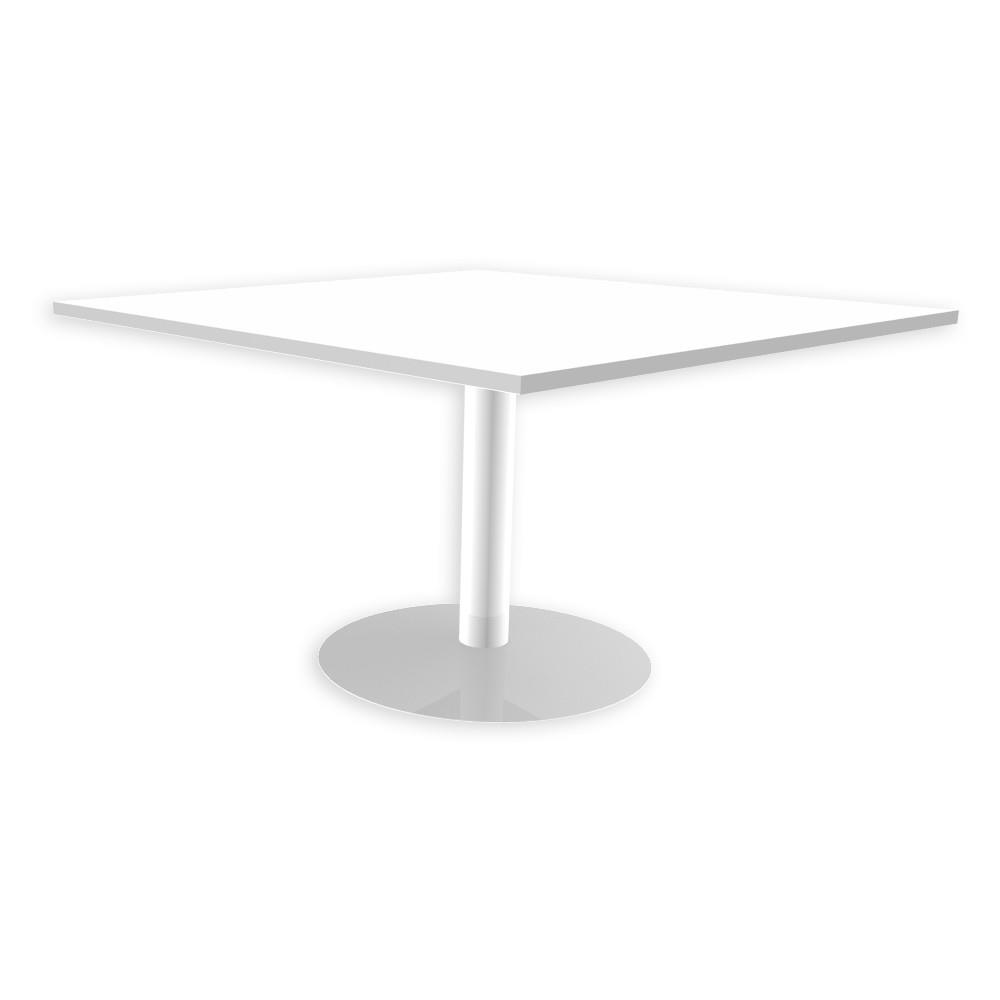 Table d'extension pi�tement tulipe blanc - plateau blanc - 124-5 x 120 cm