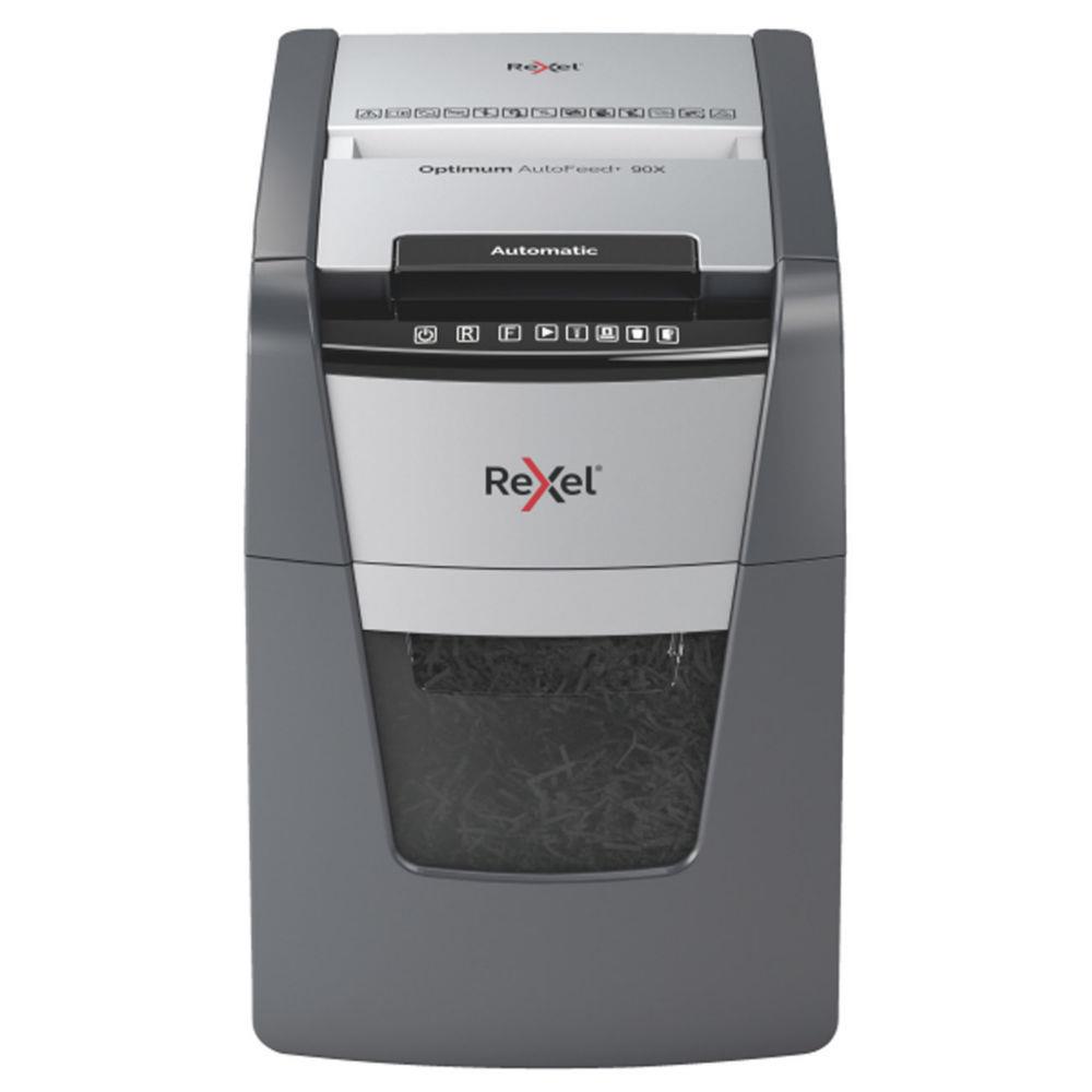 Rexel autofeed+ 90x destructeur de papier destruction croise 55 db noir, gris