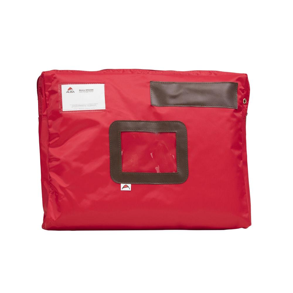 Pochette  courrier en nylon impermable - 42 x 32 cm - rouge