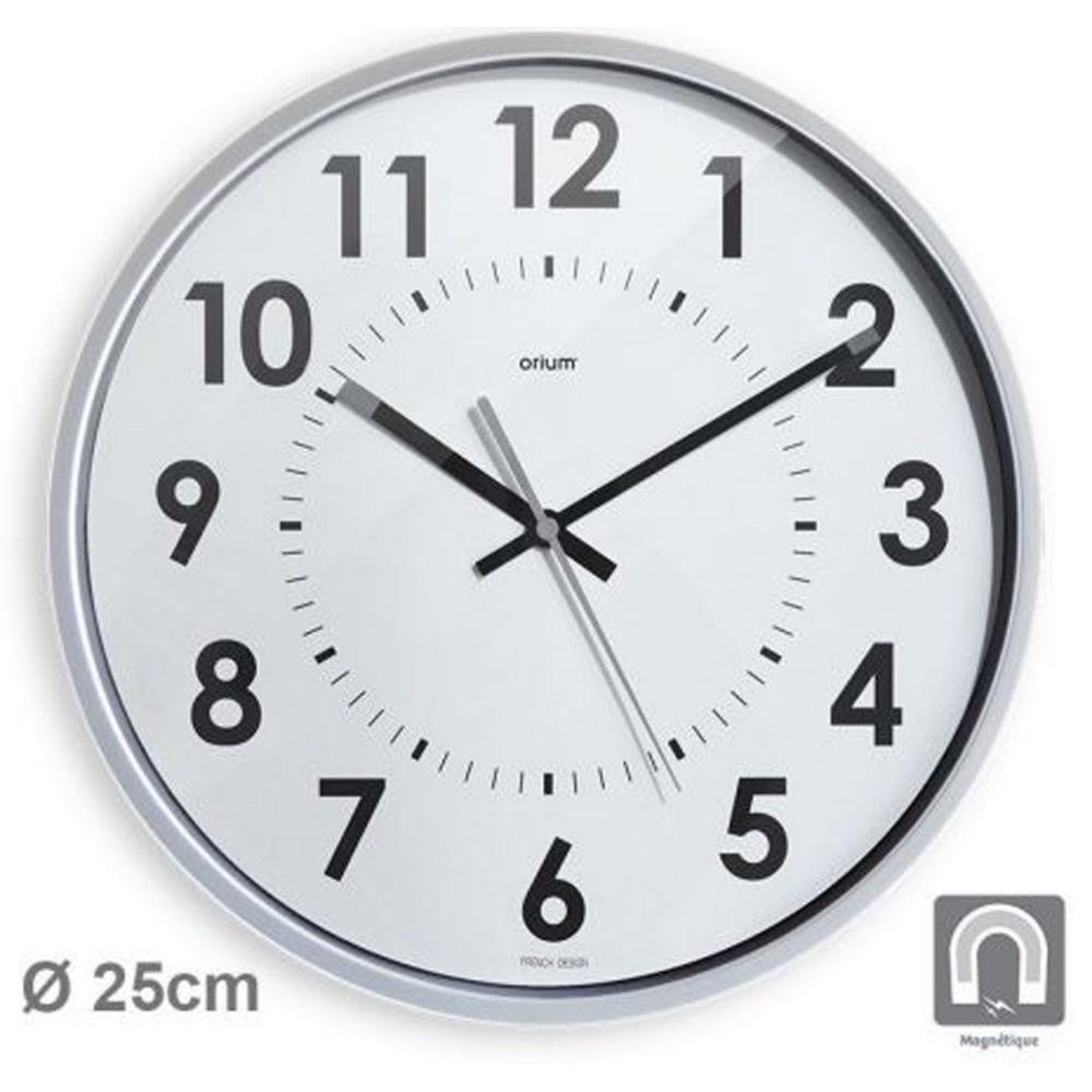 Horloge murale magntique Orium Magneto silencieuse - Gris