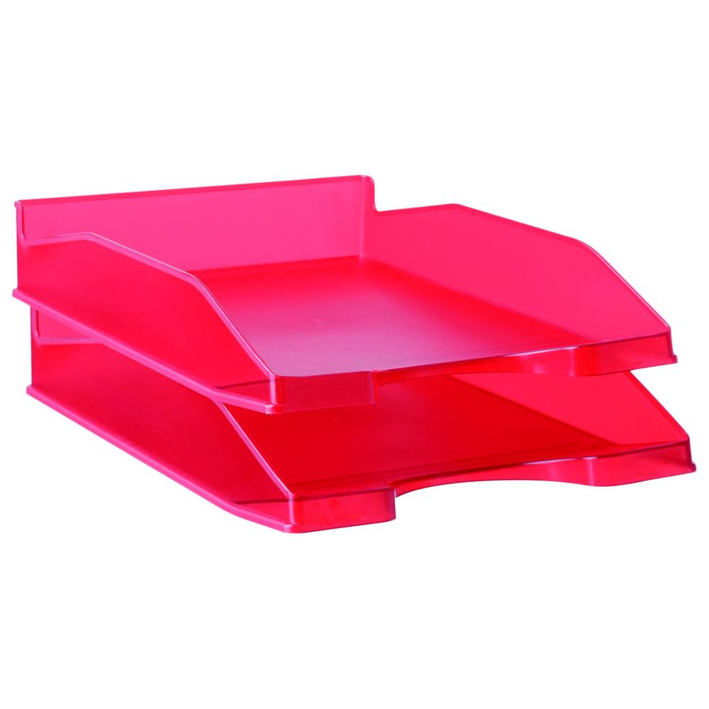Bac  courrier A4 - rouge translucide