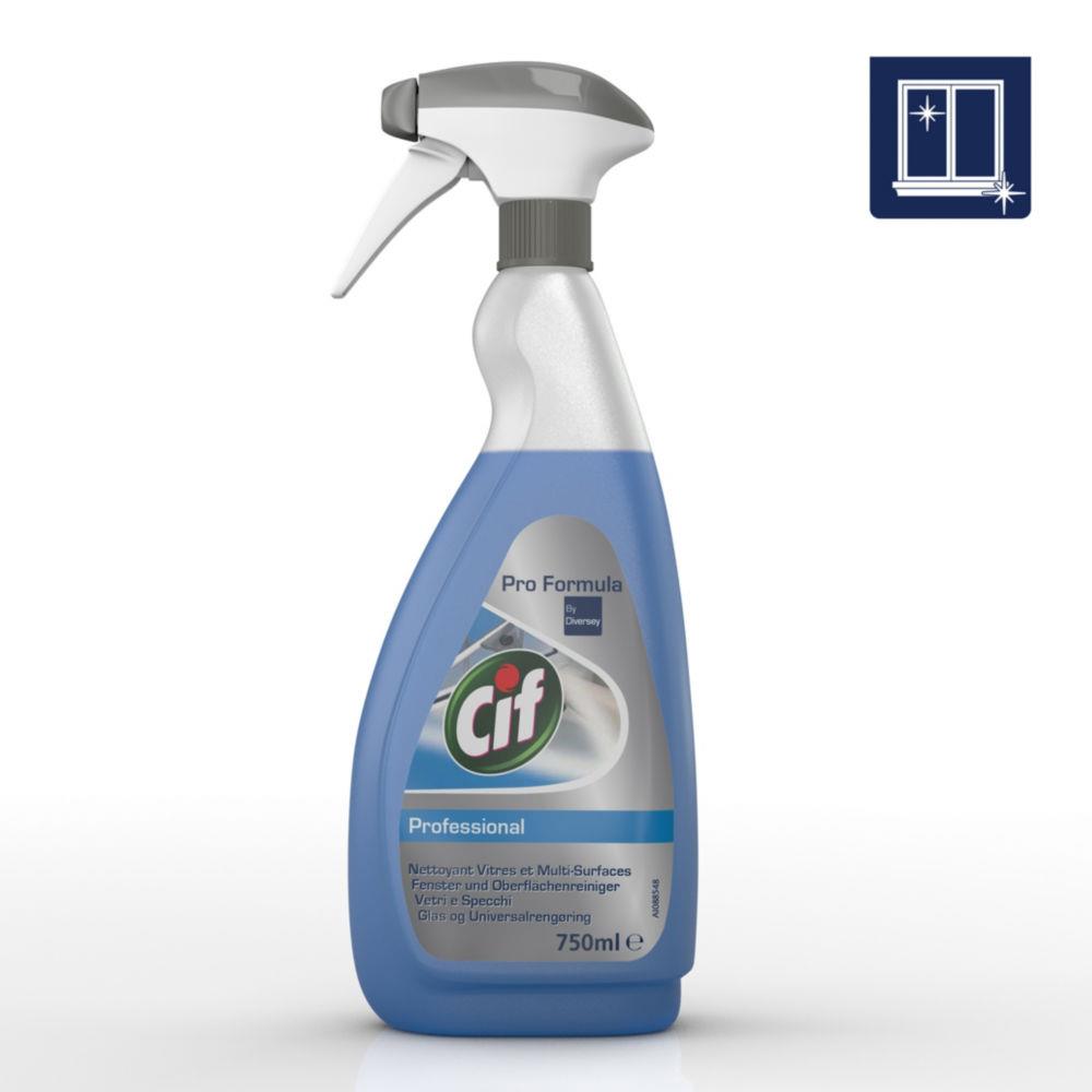 Spray nettoyant Cif Pro Formula - vitres et multi-surfaces - sans parfum - 750 ml