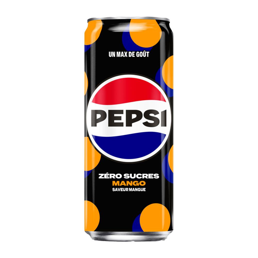 Pepsi Z�ro sucre Mangue - Boisson gazeuse - Canette slim 33 cl - Lot de 24