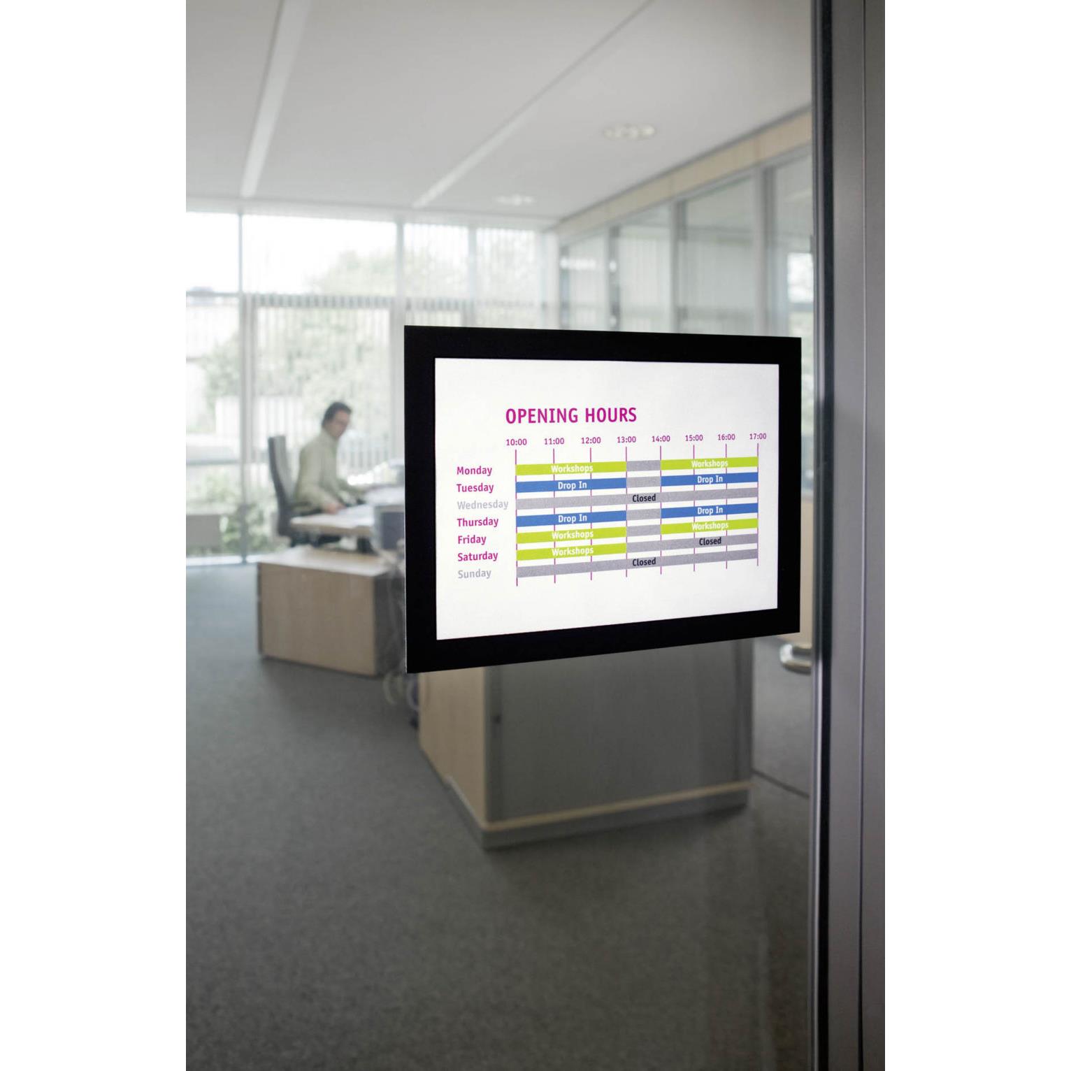 Duraframe pochette murale Durable Cadre d'affichage adhsif A5  - noir - paquet 2 units