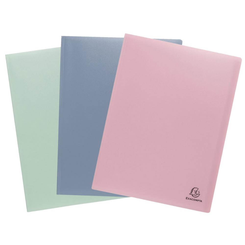 Porte vues Exacompta A4 AutentiK semi-rigide en PP recycl� - 40 vues - Couleurs assorties