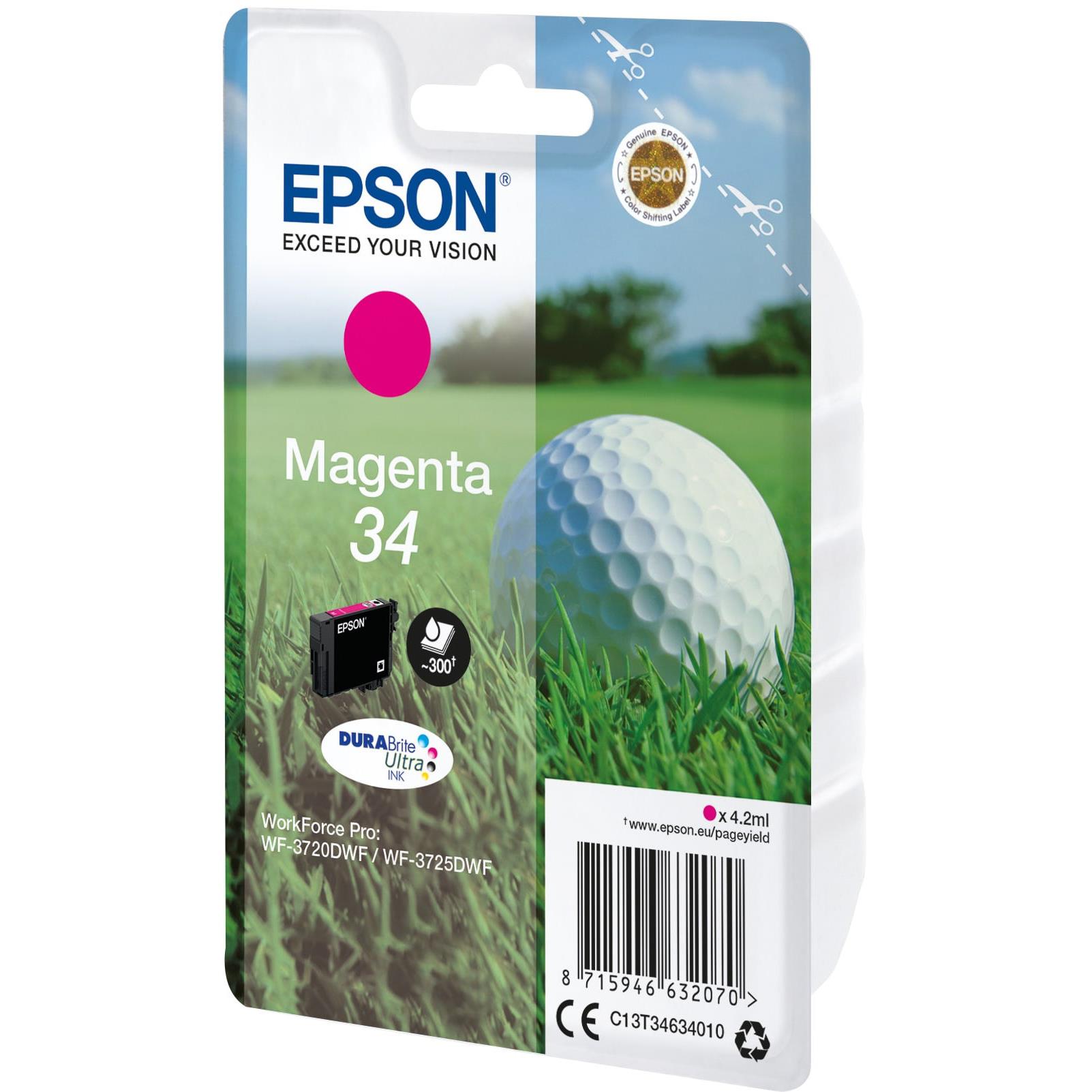 Cartouches pour imprimantes - Epson golf ball singlepack magenta 34 durabrite ultra ink