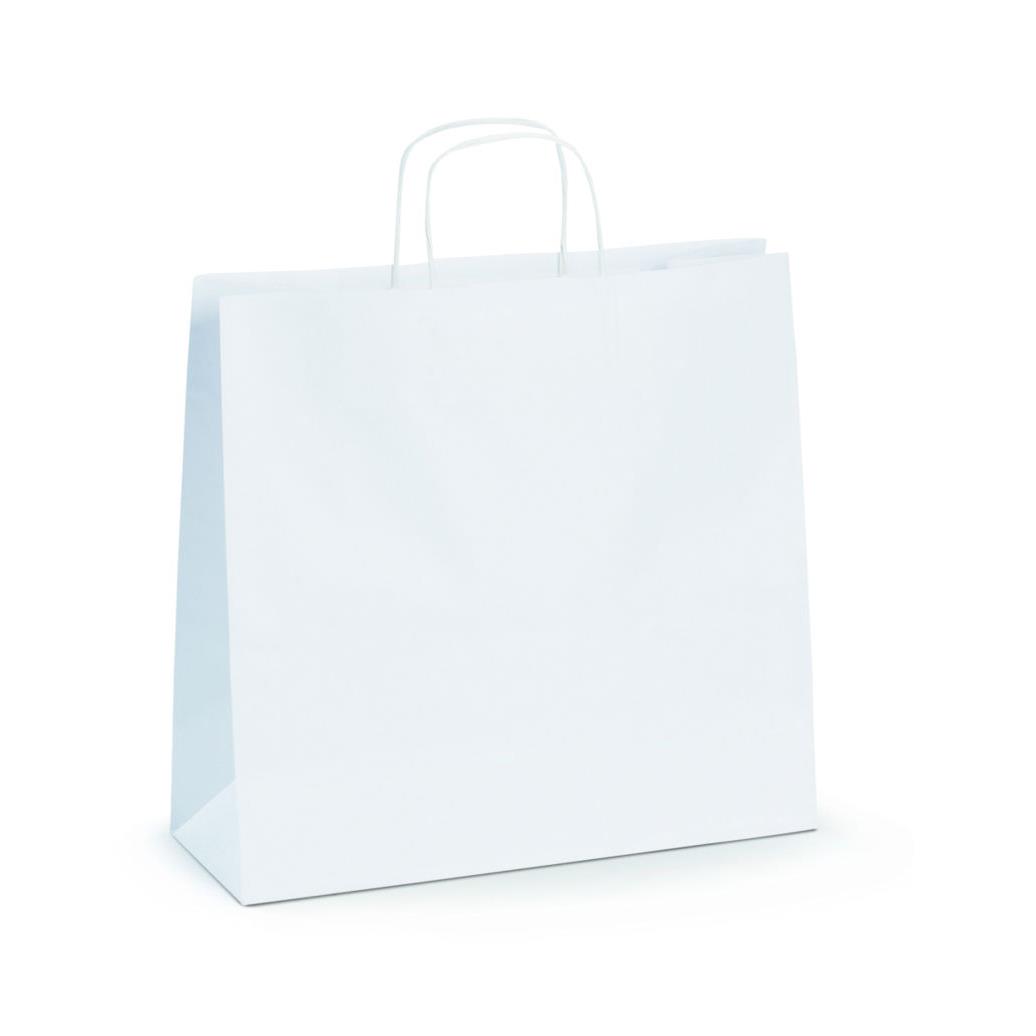 Sac kraft  poignes torsades Raja - l.40 x H.57 x soufflet 19 cm - blanc - carton de 100