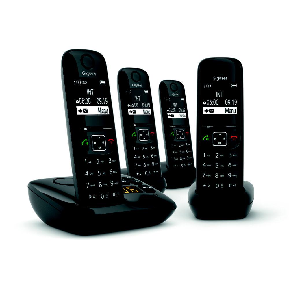 Gigaset as690a quattro tlphone analog/dect noir