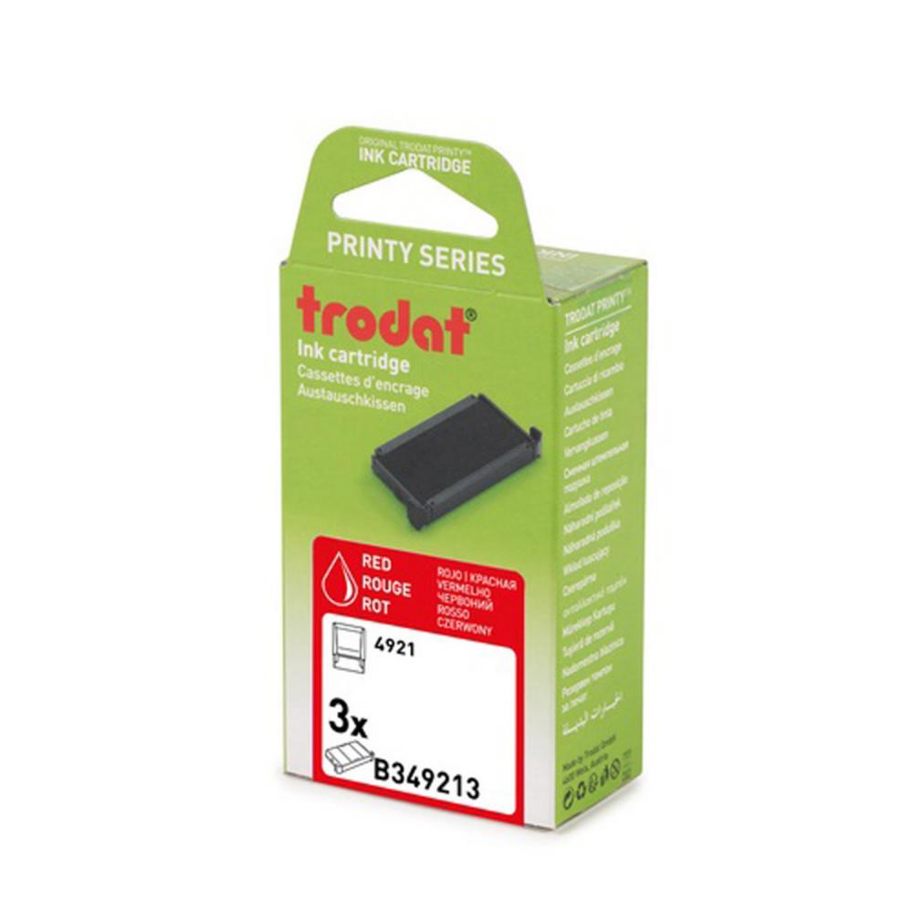 Cassette d'encre Trodat de rechange pour tampon Printy 4921 - Rouge - Lot de 3
