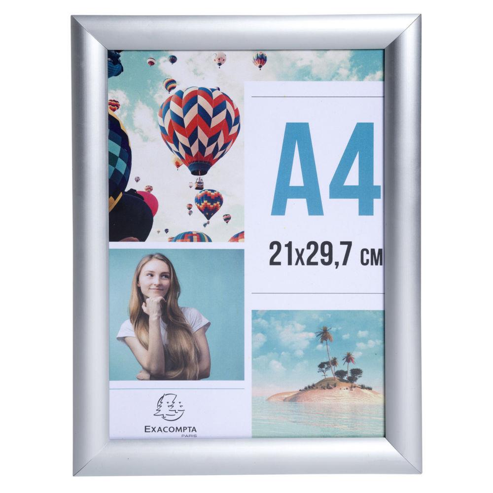 Cadre photo mural A4 Exacompta Cristal - Aluminium