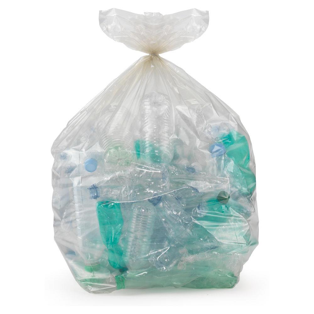 Sac poubelle recycl 130 L - Transparent - Carton de 200