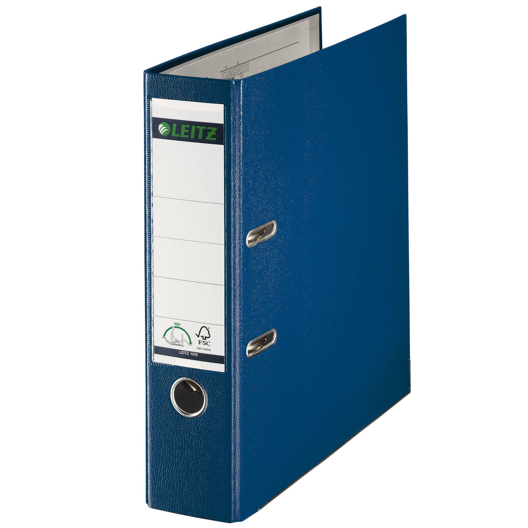 Classeur  levier Leitz 180 A4 plastifi - dos 80 mm - capacit 600 feuilles - bleu