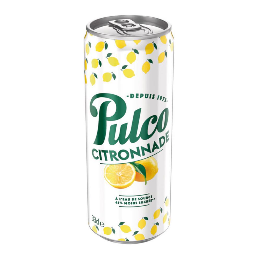 Citronnade  l'eau de source Pulco - Lot de 12 canettes slim de 33 cl