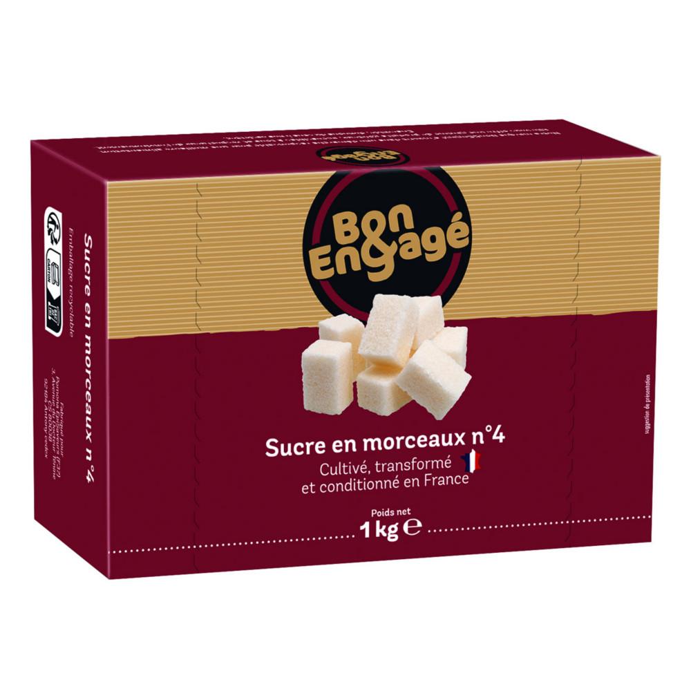 Sucre en morceaux Bon & Engag� en bo�te de 1 kg