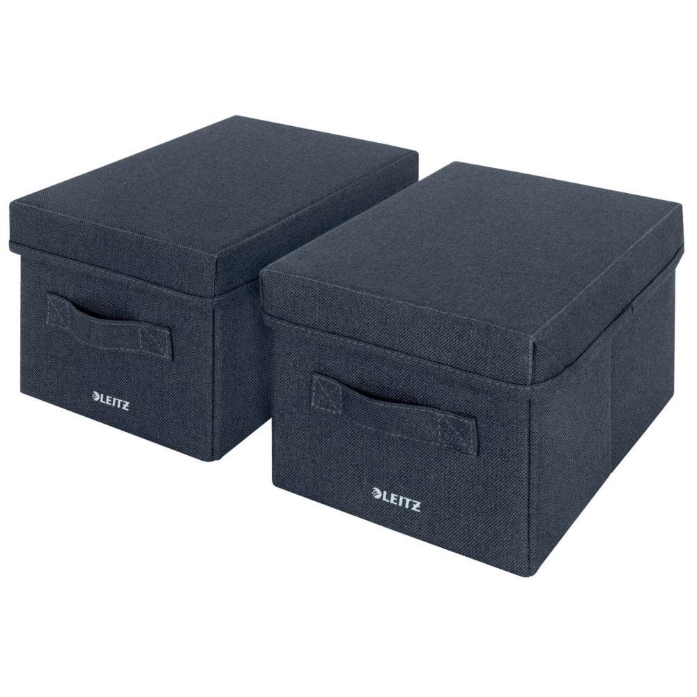 Bote de rangement en tissu Leitz petit format - Gris - Lot de 2