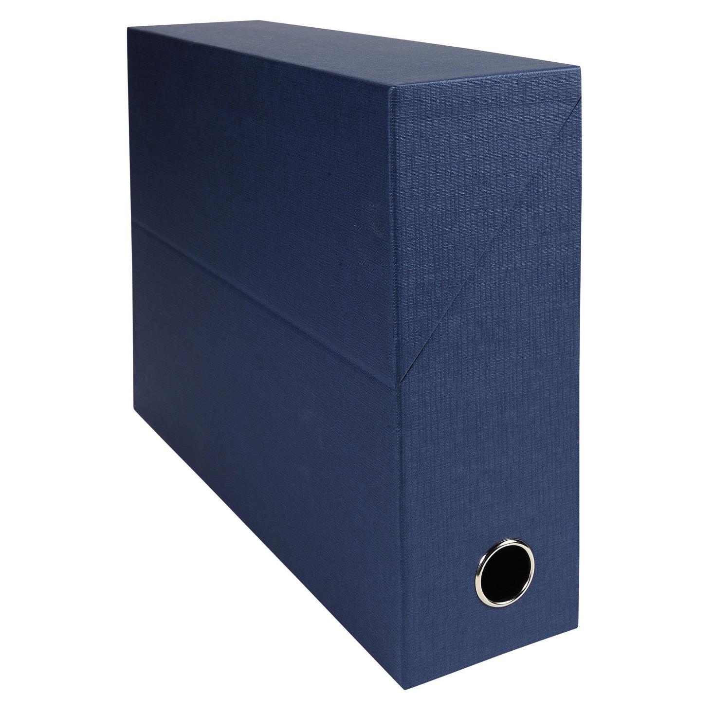 Bote de classement Exacompta en toile cartonne - Dos  90mm - bleu fonc - Lot de 5 botes