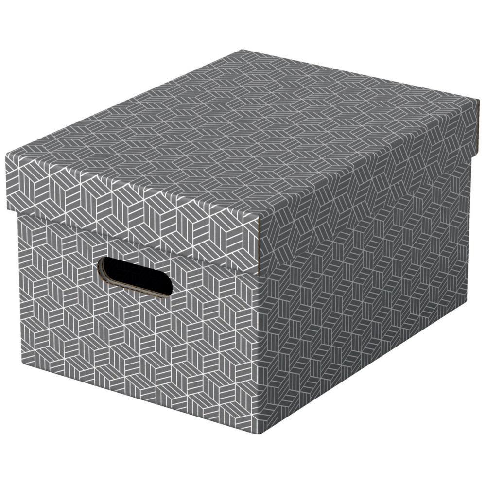Bote de rangement Esselte Home en carton recycl Moyen format - Gris - lot de 3 botes