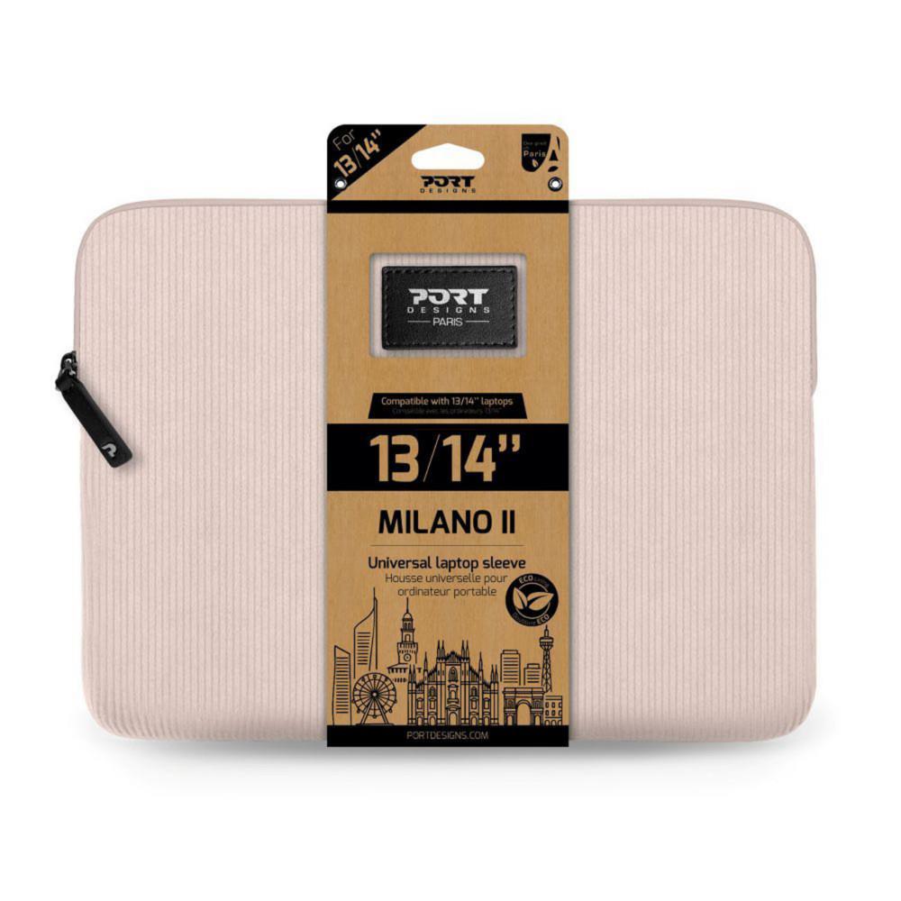 Housse PC Port Designs Milano II Eco 13 / 14" BLUSH PINK - Velour Rose
