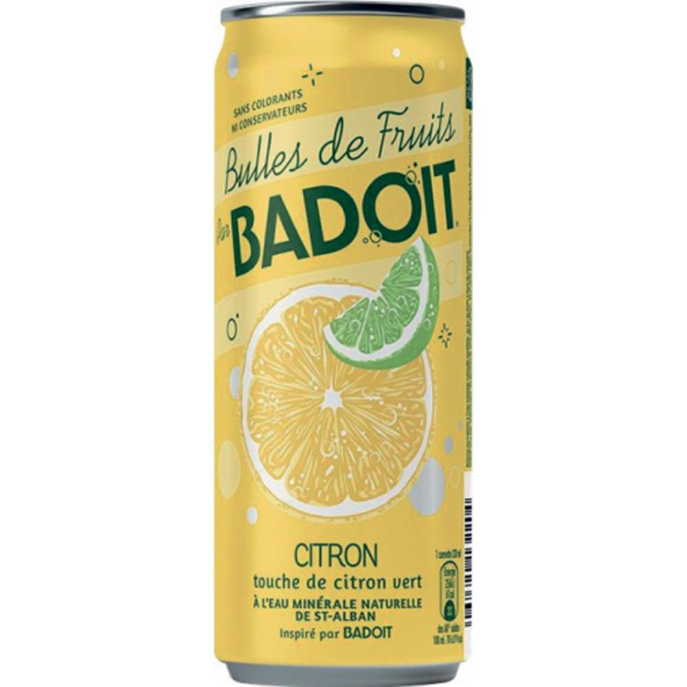 Citron vert Badoit - Bulles de fruits - Eau min�rale naturelle - Lot de 6 canettes slim 33 cl