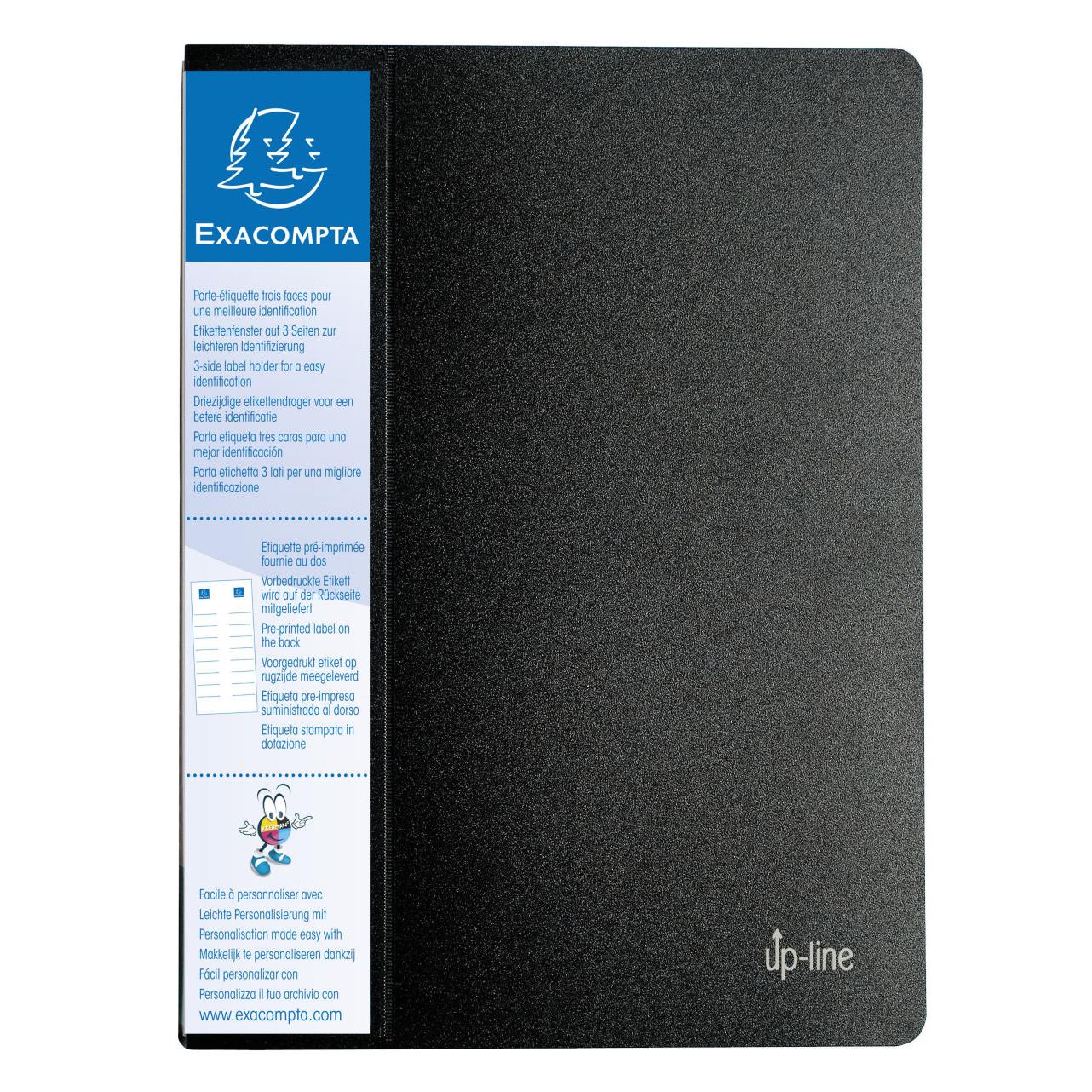 Protge-documents Exacompta Up Line - spcial classement vertical - 30 pochettes / 60 vues - noir