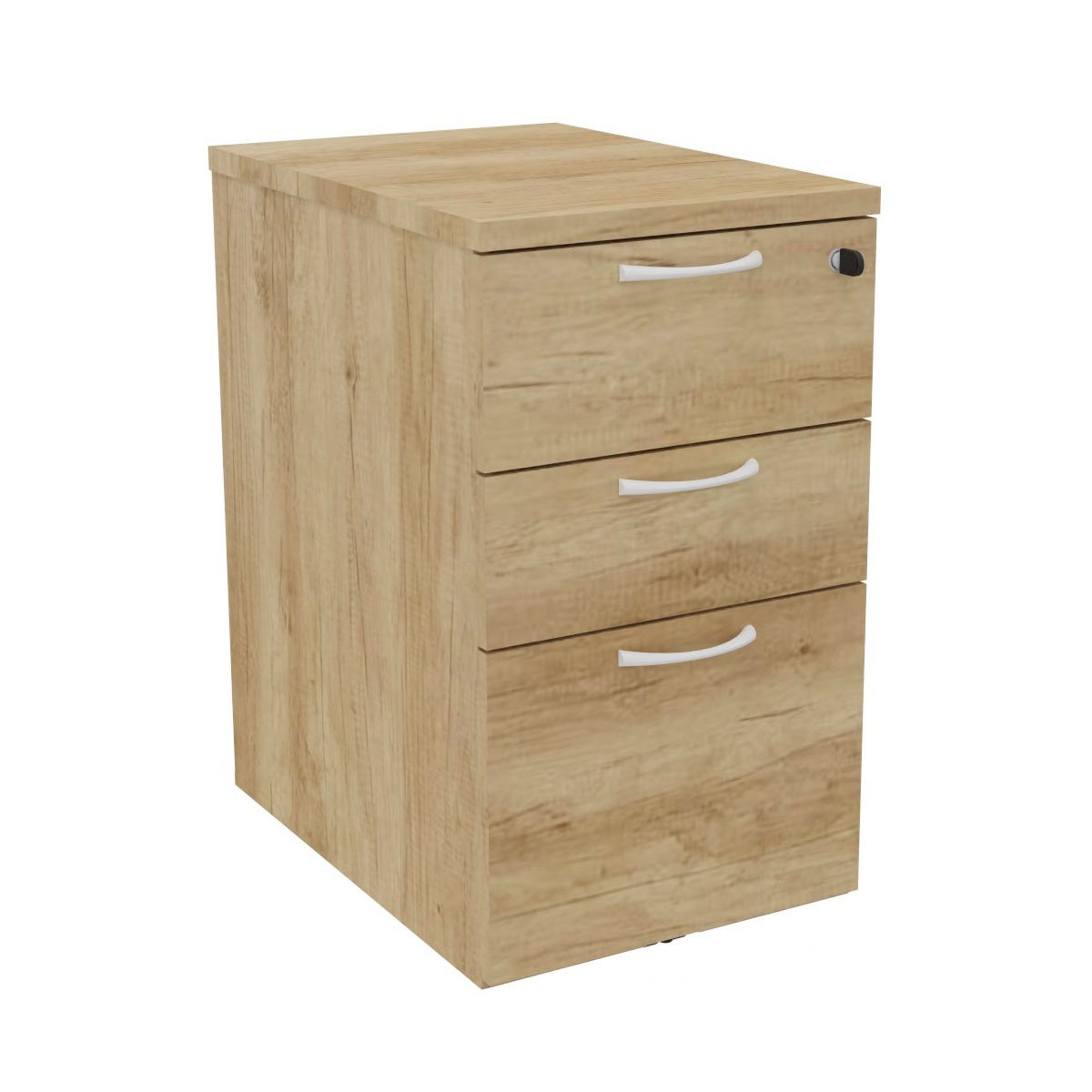Caisson hauteur bureau mlamin NF Environnement H72  x P60 cm - Chne Nebraska