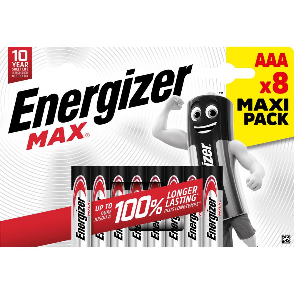 Piles AAA LR03 Energizer max - blister de 8 piles