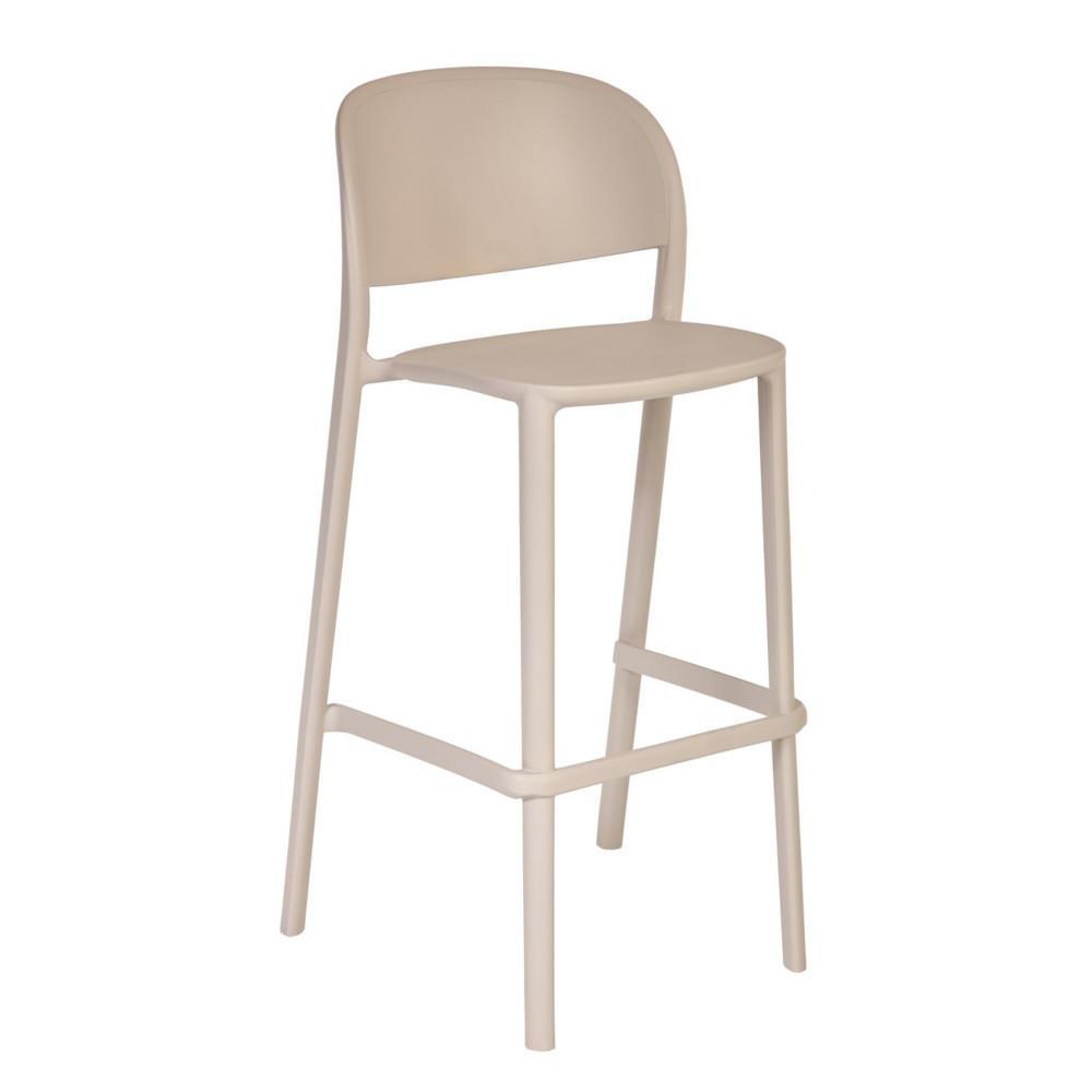 Tabouret haut d'ext�rieur Lucia en polypropyl�ne recyclable - Perle