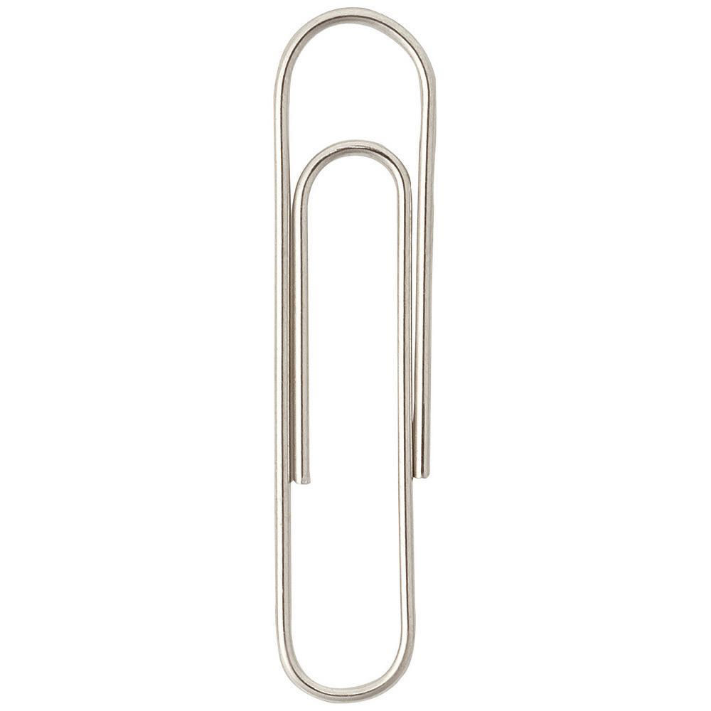Trombones acier nickelé 32 mm bout rond boîte de 100 paquet 100