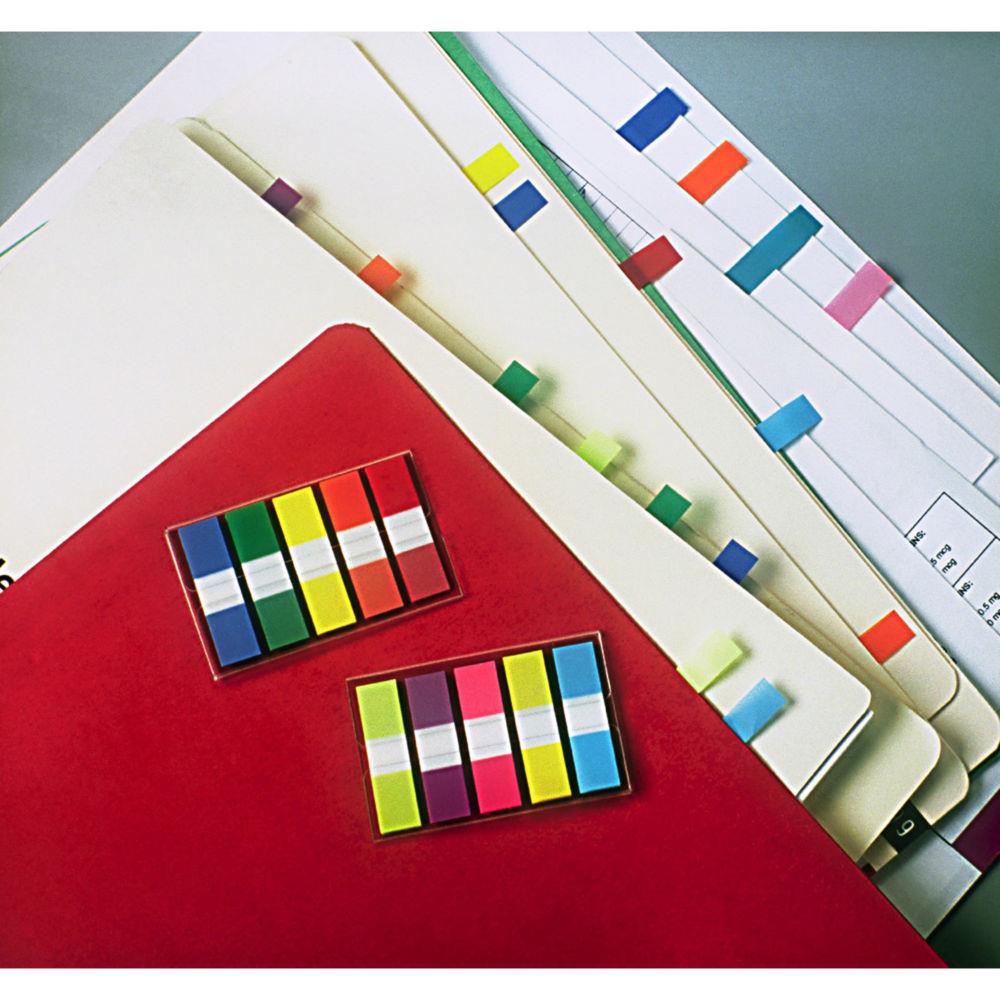 Set de 4 x 35 marques pages index Post-it - format troit 1,2 x 4,4 cm - coloris classiques
