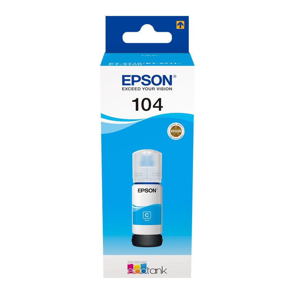 Recharges d'encre pour imprimante - Epson 104 ecotank cyan ink bottle