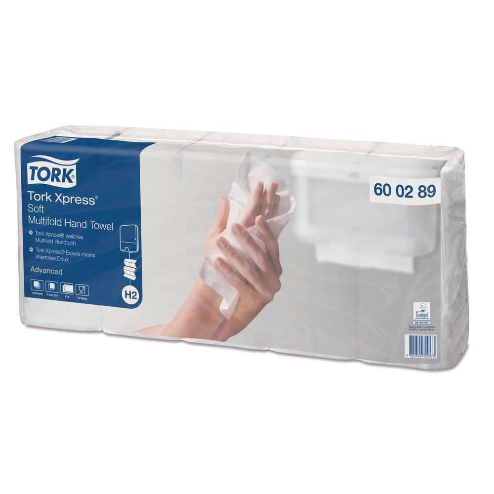 Essuie-mains doux Xpress H2 Tork  - 600289 - double paisseur - pliage enchevtr - lot de 3 x 7 paquets de 110 feuilles