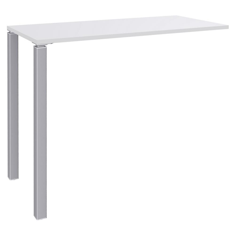 Table Jaspe - 140 x 60 cm -  hauteur 105 cm - plateau blanc - 2 pieds aluminium