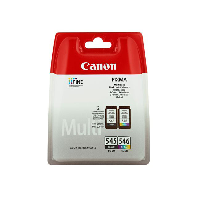 Multipack Canon PG-545 / CL-546  - noir + couleur (cyan, magenta, jaune)