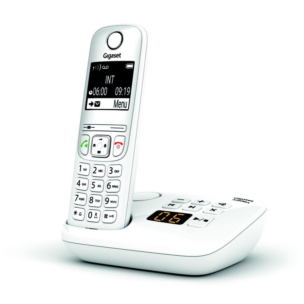 Tlphone sans fil AS690A avec rpondeur Gigaset - blanc