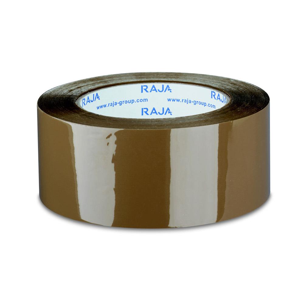 Ruban adhsif d'emballage rsistant RAJA - en polypropylne silencieux 35 microns 50 mm x 100 m - Havane  - lot de 36
