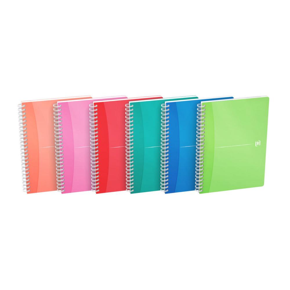 Carnet de bureau Oxford My Colours - A5 double spirale polypropylne - 180 pages - quadrill - couleurs assorties - compatible SCRIBZEE