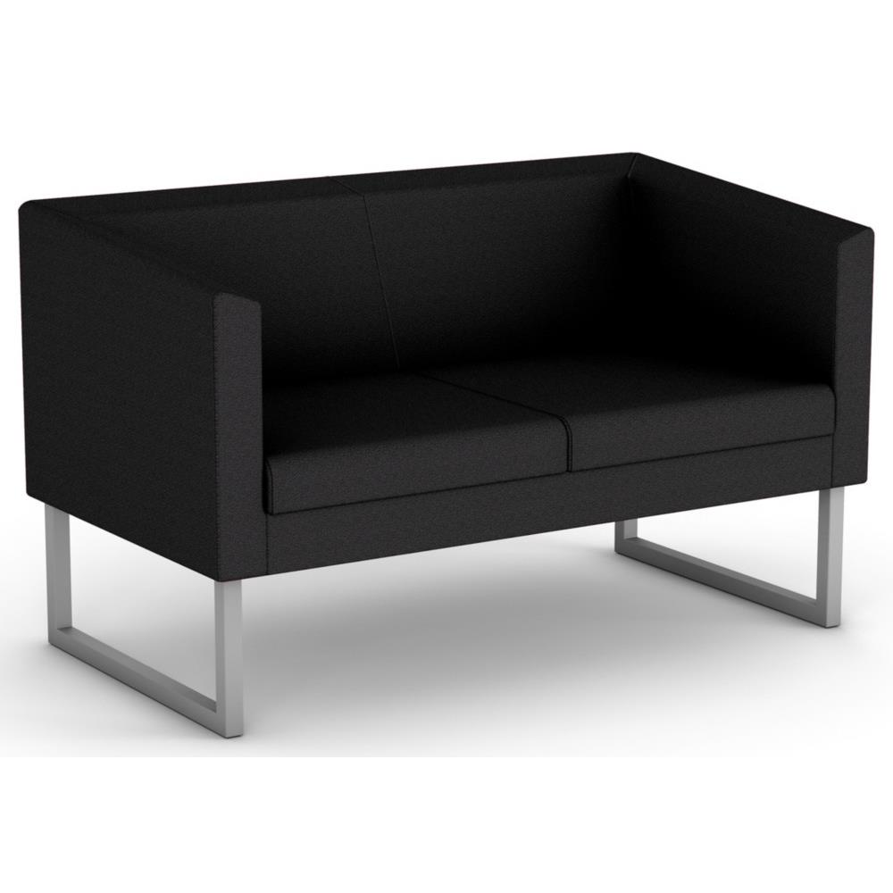 Canap accueil Delta - 2 places  - tissu anthracite
