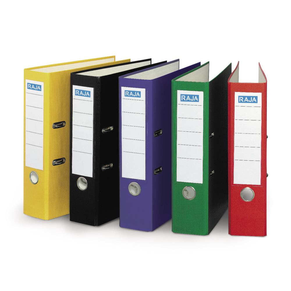 Classeur  levier Pergamy - en polypropylne extrieur/intrieur papier - dos 8 cm - coloris assortis std
