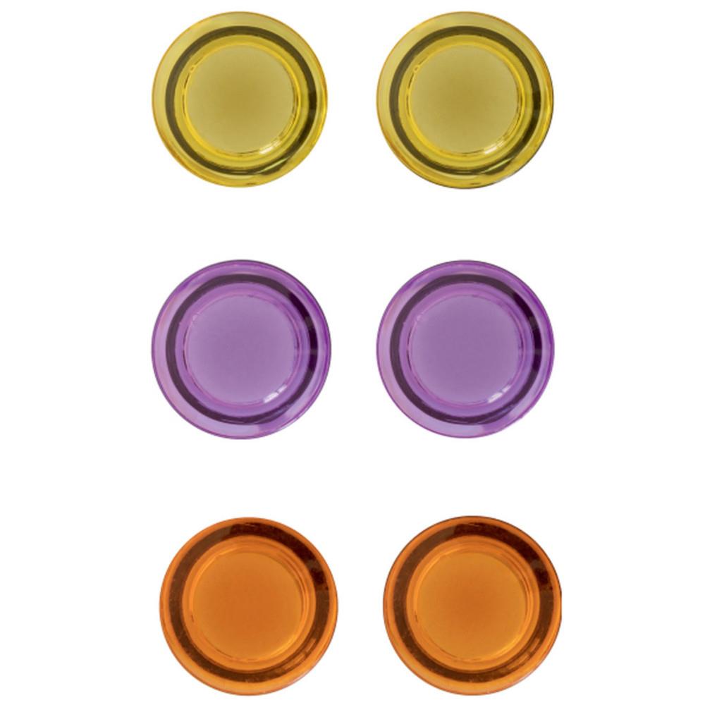 Aimant rond 30 mm Nobo  - Coloris assortis - Lot de 6